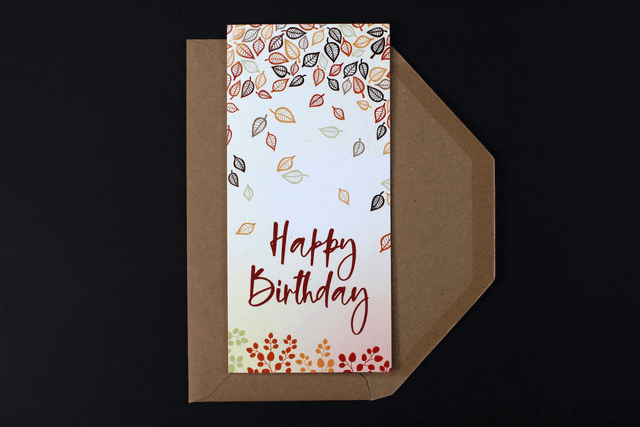 Fall Autumn Falling Leaves Design | Hand Foiled Detailing
